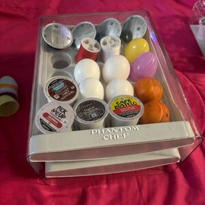Phantom Chef 40 Egg K-cup Pod Storage Organizer White Fridge Bin Box Drawer